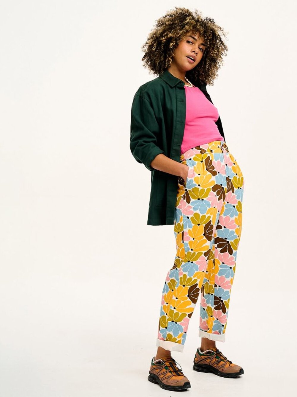 Lucy & Yak Addison Trousers McKenzie Parrott Artist Print Tapered W34